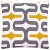 Chloe & Olive Geometric Throw Pillow, 18x18", Yellow/Gray 18x18"