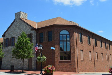 Traditional two-storey brick exterior in Cincinnati.