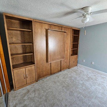 Custom Savona Murphy Wall Bed, Fold Down Desk Attached to Face of Wall Bed