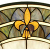 13 Round Fleur-de-Lis Medallion Stained Glass Window