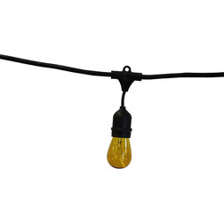Traditional Outdoor Rope And String Lights Vintage Metro 48', 24 Lights, With Amber Bulbs