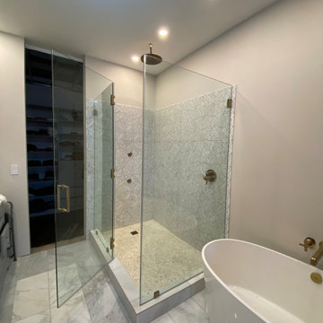 1/2'' thickness clear tempered glass corner 90 degrees swing shower door
