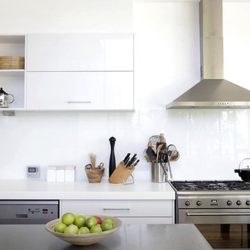 White Acrylic with Gray Island