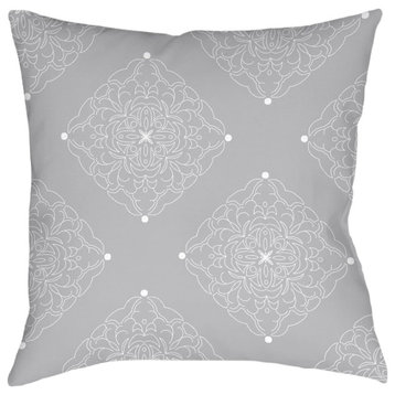 Laural Home Kathy Ireland Peaceful Floral Medallion Outdoor Pillow, 18"x18"