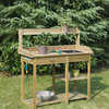 Convenience Concepts Deluxe Potting Bench in Natural Fir Wood Finish
