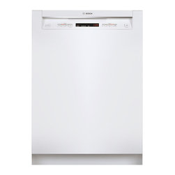 Bosch 24" Recessed Handle 300 Series Dishwasher, White | SHE53T52UC - Dishwashers