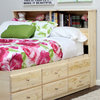 Full/Queen Bookcase Headboard, 9"x62"x46", Pine Wood, Unfinished