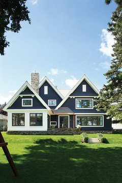 I want a modern farmhouse feel. Paint exterior WHITE or NAVY BLUE?