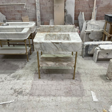 Calacatta Gold Marble Sink – Custom Luxury Stone Design