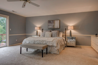 This is an example of a transitional bedroom in Other.