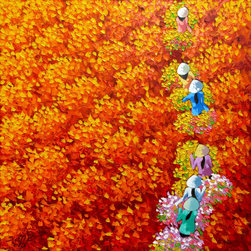 Red Flower Field - Paintings