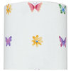 31062 Drum Shaped Spider Lamp Shade, White With Butterfly/Flowers, 8"x8"x8"