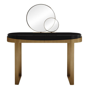 Aldrich Brass Dressing Table With Mirror