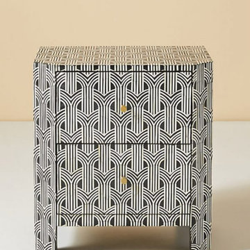 Bone inlay nightstand