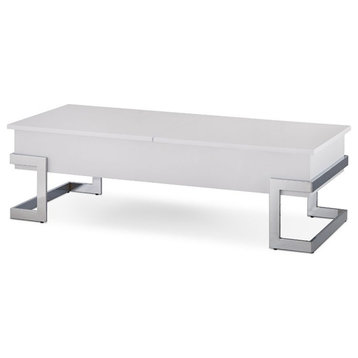 Coffee Table with Lift Top, White