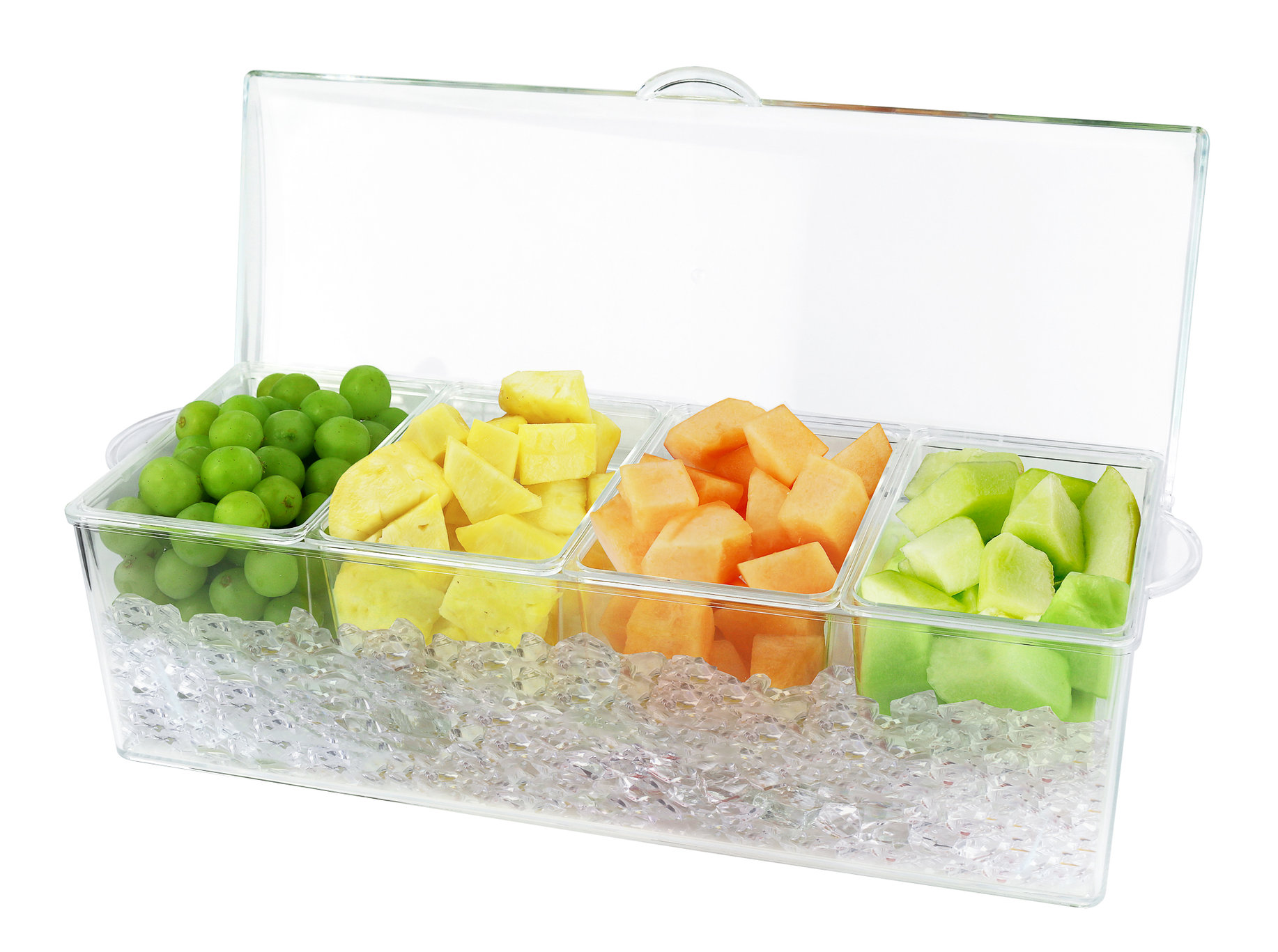 Estilo 4 Section Condiment on Ice, Clear