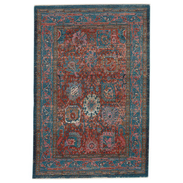 Vibe by Jaipur Living Romilly Oriental Area Rug, Rust/Teal, 9'6"x12'7"