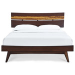 Greenington - Azara Platform Bed, Tiger, California King - The Azara bed features a solid bamboo wood headboard offset by a low profile bed frame creating a look that is balanced and harmonious.  The headboard is set at a perfect back support angle for late night reading sessions or perhaps a late night movie. The Tiger bamboo wood layers further enhance the Minimal design of the bed. Hand crafted and hand selected Tiger Bamboo wood strips are a combination of dark and lightwood and are fused together with traditional bamboo hardwood creating a look that is rich and natural. Each bed and matching piece of furniture will vary slightly reflecting the beautify of an all-natural wood product.