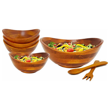 7-Piece Wood Salad Bowl Set