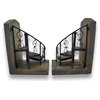 Metal Spiral Staircase Decorative Bookends Set of 2