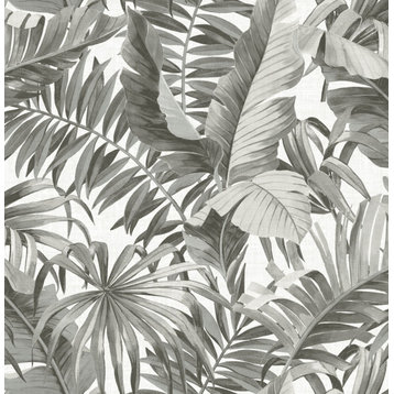 Black and White Maui Peel and Stick Wallpaper Bolt