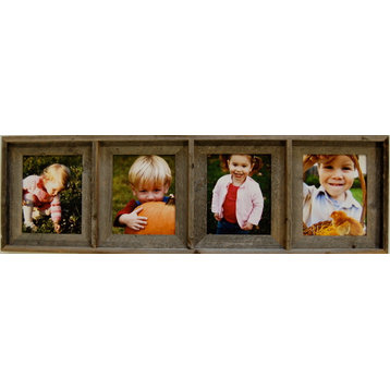 Collage Picture Frames With 4 Openings, Barn Wood, 8x10
