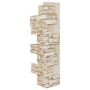 Faux Stone Wall Panel - ALPINE, Almond, 36" Corner