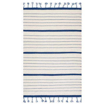 nuLOOM Flatweave Wool Cotton Maelle Coastal Area Rug, Blue, 5'x8'