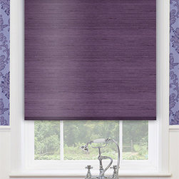 Blinds.com Premier Decorative Roller Shades in Villa Plum - Window Treatments