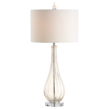 Dew Drop 32.75" Glass, Crystal LED Table Lamp, Champagne