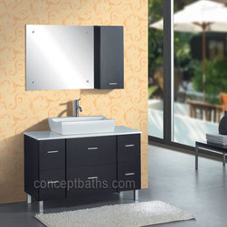 48" Solid Wood Single Bathroom Vanity Set in Espresso AG-X001 - Bathroom Vanities And Sink Consoles