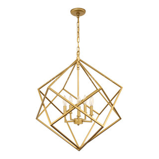 Geometric gold chandelier outlet