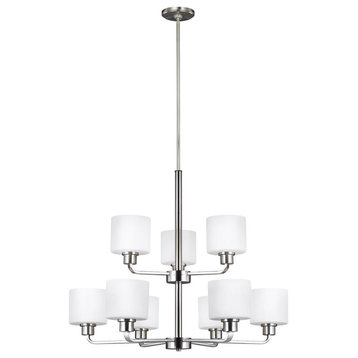 Canfield 9-Light Chandelier in Brushed Nickel