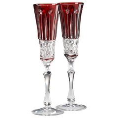 Disney Luxury Mickey Mouse Crystal Stemmed Champagne Flute Glass - 9 oz -  Set of 2