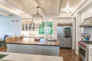 Example of a beach style kitchen design in Milwaukee