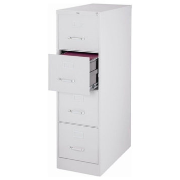 Bowery Hill 25" 4-Drawer Metal Letter Width Vertical File Cabinet in Gray