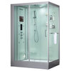 Platinum Anzio Walk-in Steam Shower Sauna Spa w/ jets Smart TV Bluet, White, Lef