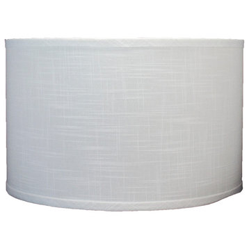 Classic Drum Linen Lamp Shade, Off White, 16"