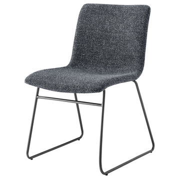 Bruce Fabric Dining Side Chair,, Set of 2, Pebbled Charcoal