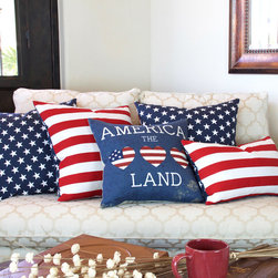 Stars and Stripes - Reversible Decorative Throw Pillows - Decorative Pillows