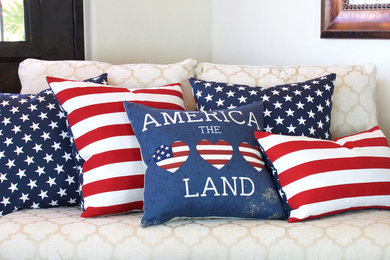 Stars and Stripes - Reversible Decorative Throw Pillows