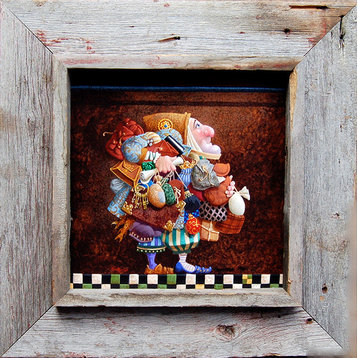 Deep Box Frame, Rustic Barn Wood, 12x12 Opening (19x19 Finished)