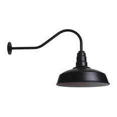 Barn Lighting Gooseneck Fixture - The Gardena Barn Light, Matte Black, Standard