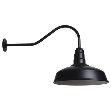 Barn Lighting Gooseneck Fixture - The Gardena Barn Light, Matte Black