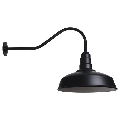 Barn Lighting Gooseneck Fixture - The Gardena Barn Light, Matte Black