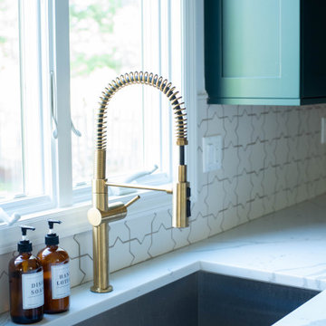 Modern Green Cabinets with Big Chill