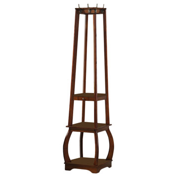 Alvina Entryway Hall Tree Coat & Hat Rack Stand With Storage Shelves & Drawer, W