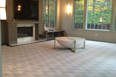 Trendy living room photo in New York