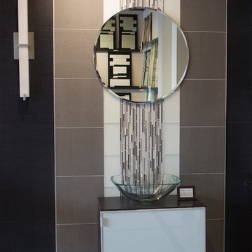 Parc porcelain tile, Moda Vetro glass tile