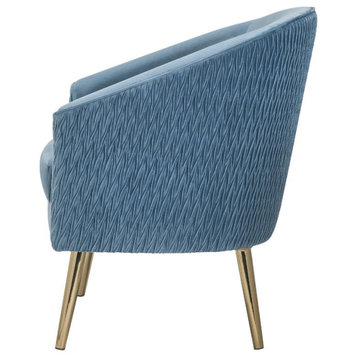 Acme Benny Accent Chair Blue Velvet and Gold